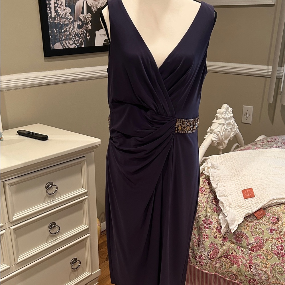 Anne Klein Deep Purple Midi Dress